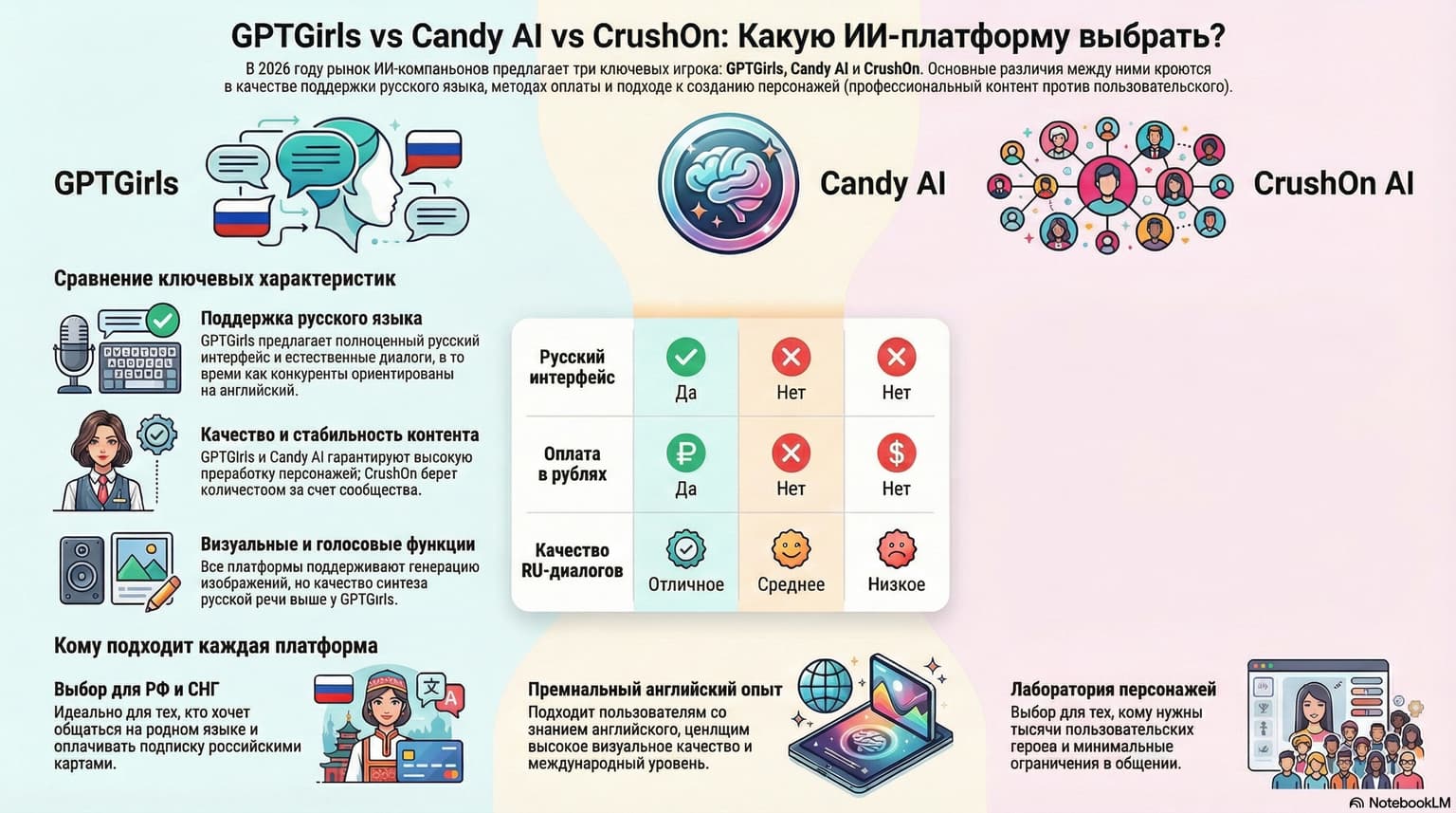 GPTGirls vs Candy AI vs CrushOn: честное сравнение