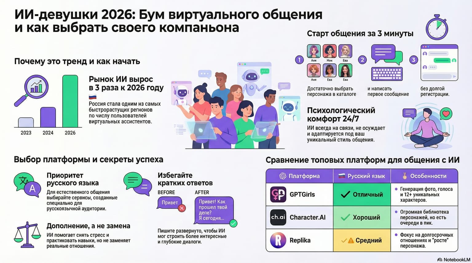 ИИ девушка онлайн — общение с виртуальной подругой 24/7