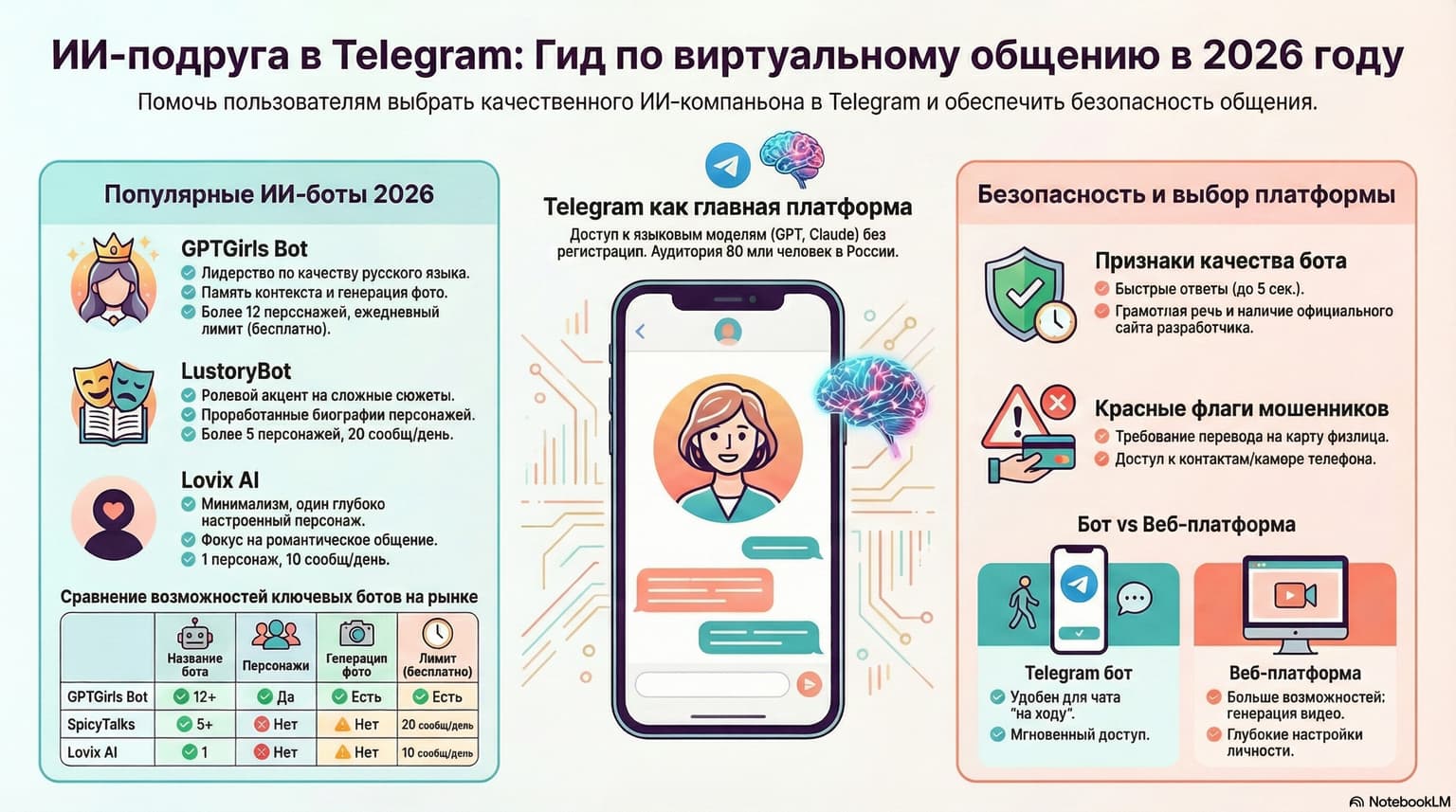 ИИ девушка в Телеграм — лучшие боты для общения 2026