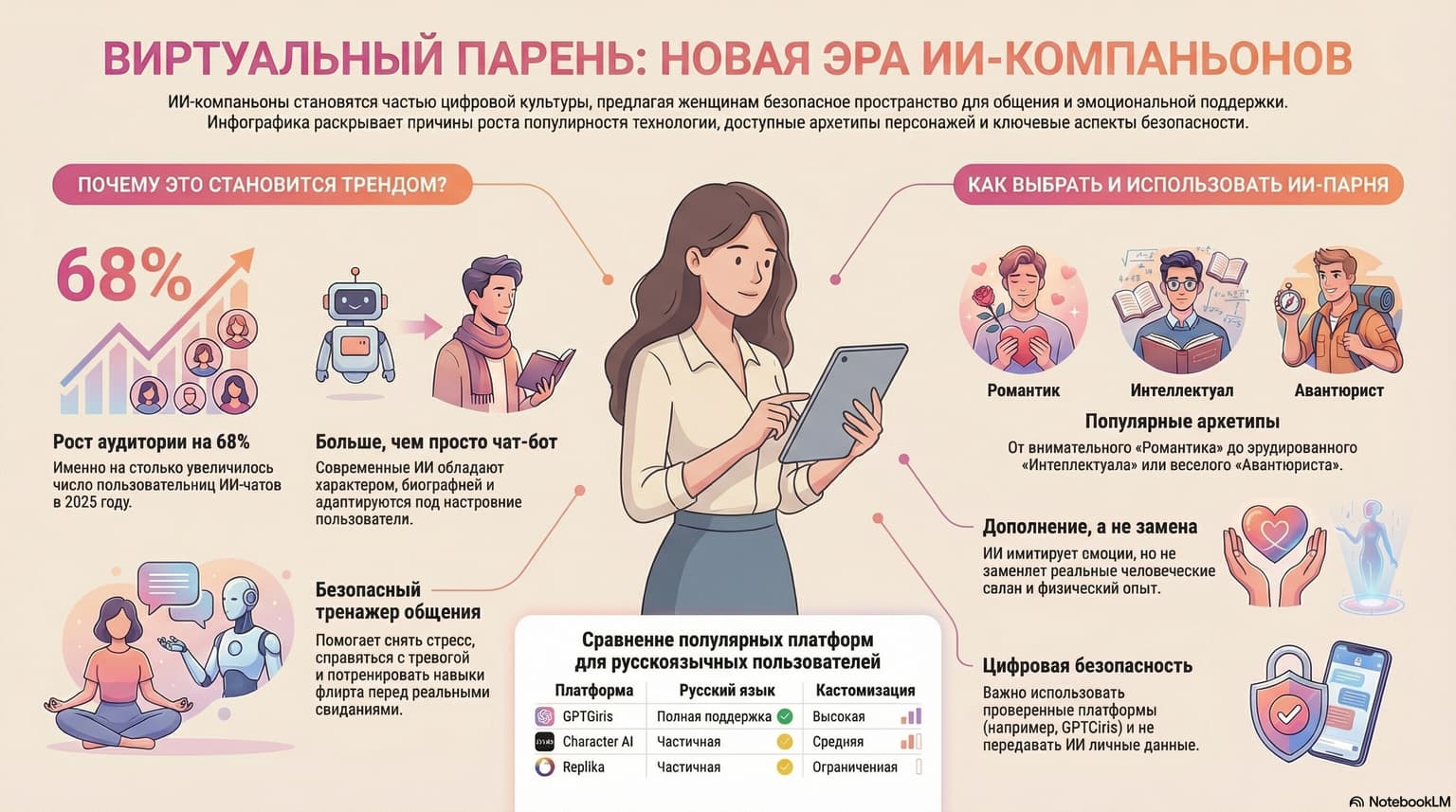 Виртуальный парень — ИИ-компаньоны для девушек