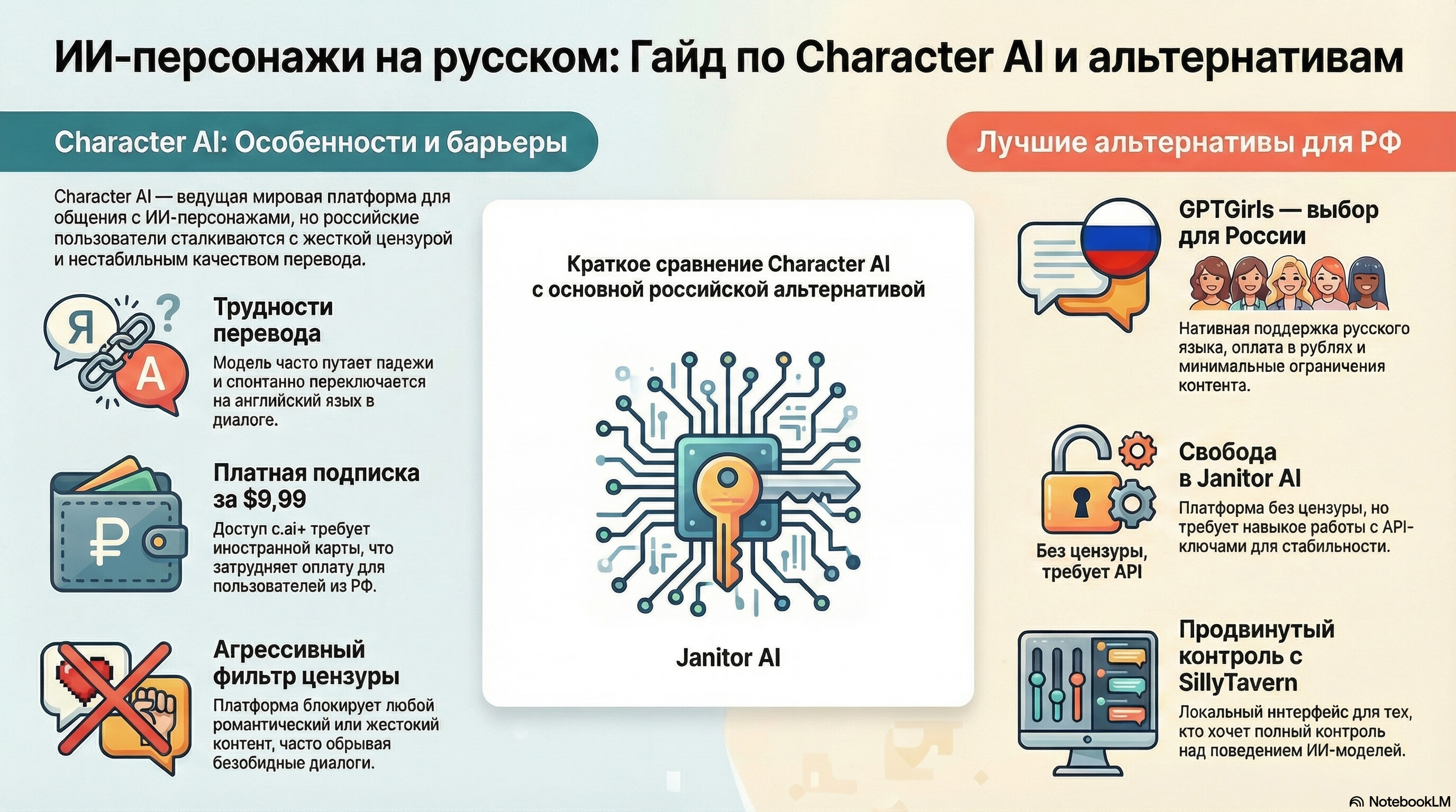 Инфографика: Character AI на русском — как пользоваться и альтернативы