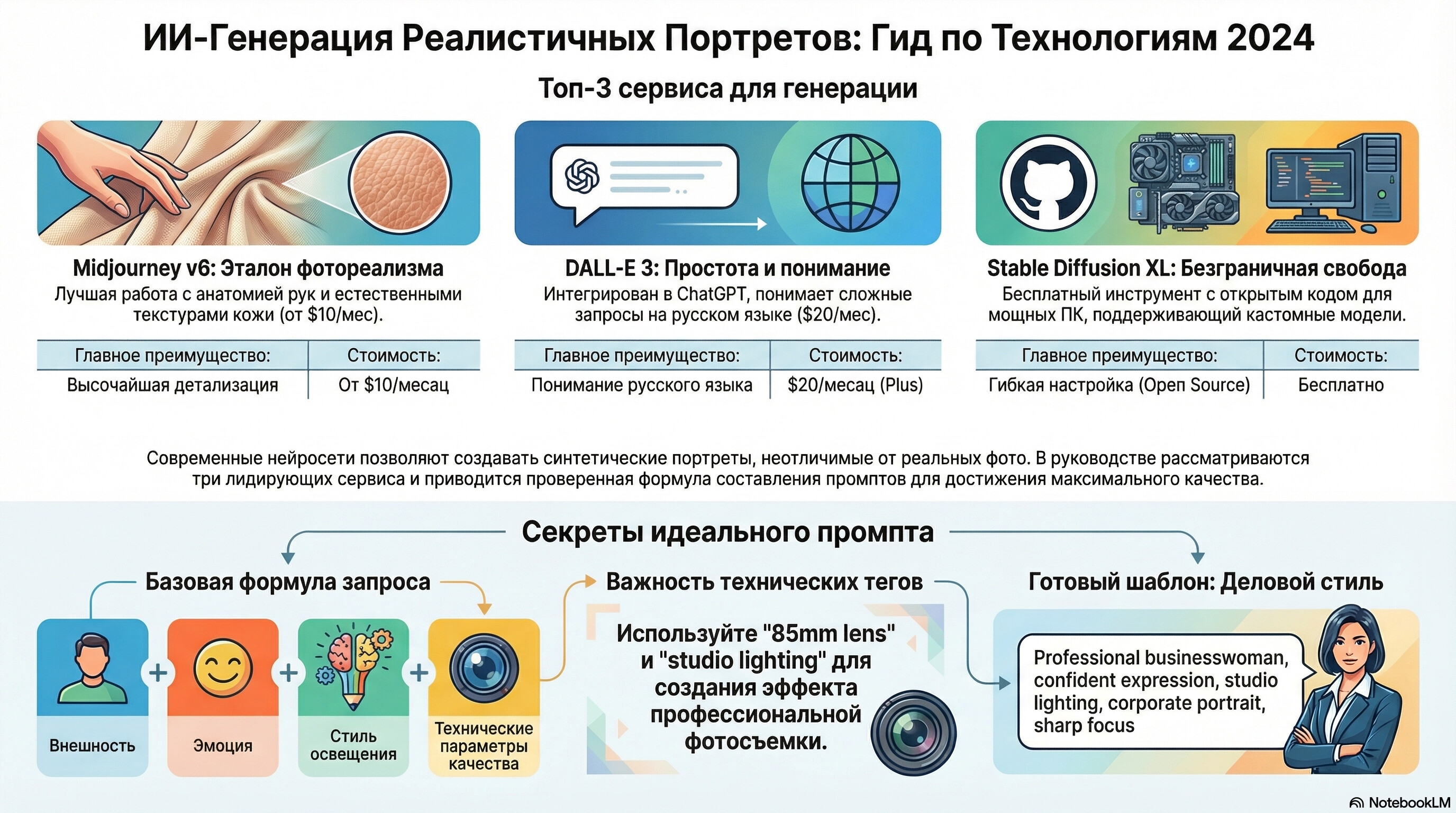 Инфографика: Нейросеть для генерации девушек — топ-5 сервисов 2026